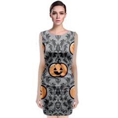 Pumpkin Pattern Sleeveless Velvet Midi Dress by InPlainSightStyle