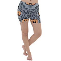 Pumpkin Pattern Lightweight Velour Yoga Shorts by InPlainSightStyle