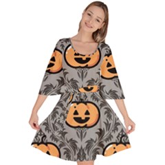 Pumpkin Pattern Velour Kimono Dress by InPlainSightStyle