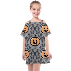 Pumpkin Pattern Kids  One Piece Chiffon Dress by InPlainSightStyle