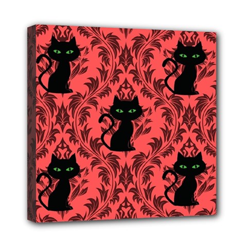 Cat Pattern Mini Canvas 8  X 8  (stretched) by InPlainSightStyle