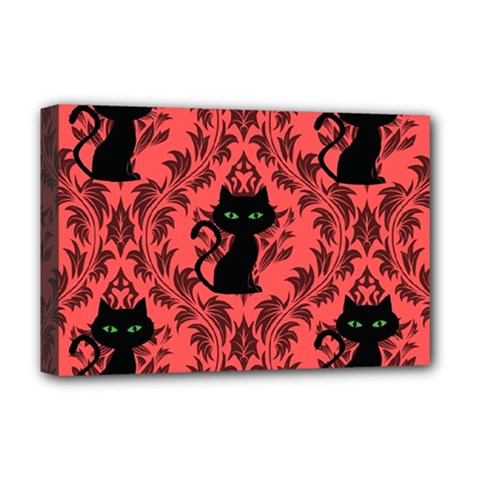 Cat Pattern Deluxe Canvas 18  X 12  (stretched) by InPlainSightStyle