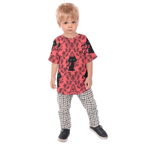 Cat Pattern Kids  Raglan Tee by InPlainSightStyle