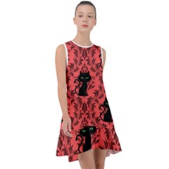 Cat Pattern Frill Swing Dress by InPlainSightStyle