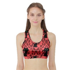 Cat Pattern Sports Bra With Border by InPlainSightStyle