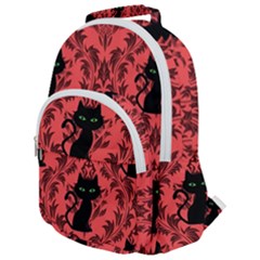 Cat Pattern Rounded Multi Pocket Backpack by InPlainSightStyle