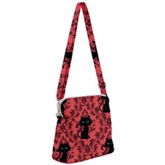 Cat Pattern Zipper Messenger Bag by InPlainSightStyle