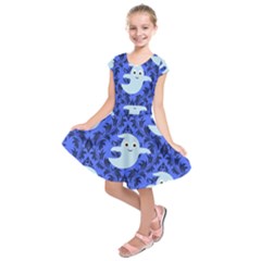 Ghost Pattern Kids  Short Sleeve Dress by InPlainSightStyle