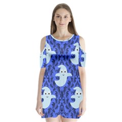 Ghost Pattern Shoulder Cutout Velvet One Piece by InPlainSightStyle