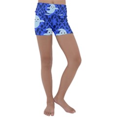 Ghost Pattern Kids  Lightweight Velour Yoga Shorts by InPlainSightStyle