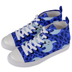 Ghost Pattern Women s Mid-top Canvas Sneakers by InPlainSightStyle