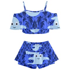 Ghost Pattern Kids  Off Shoulder Skirt Bikini by InPlainSightStyle