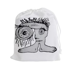 Weird Fantasy Creature Drawing Drawstring Pouch (2xl) by dflcprintsclothing