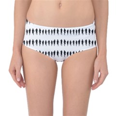 Athletic Running Graphic Silhouette Pattern Mid-waist Bikini Bottoms by dflcprintsclothing