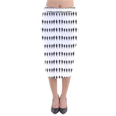 Athletic Running Graphic Silhouette Pattern Velvet Midi Pencil Skirt by dflcprintsclothing