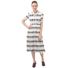 Athletic Running Graphic Silhouette Pattern Keyhole Neckline Chiffon Dress by dflcprintsclothing