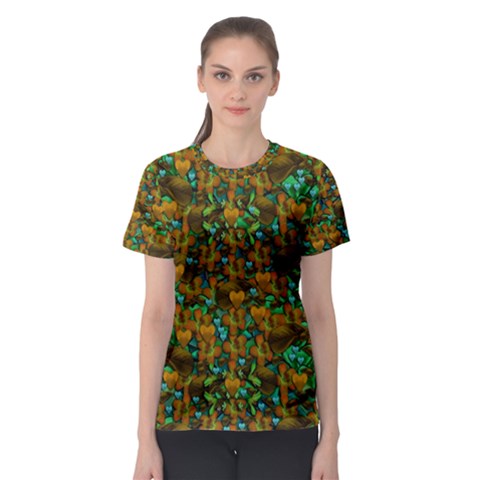 Love Forest Filled With Respect And The Flower Power Of Colors Women s Sport Mesh Tee by pepitasart