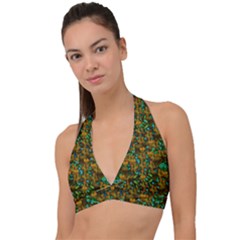 Love Forest Filled With Respect And The Flower Power Of Colors Halter Plunge Bikini Top by pepitasart