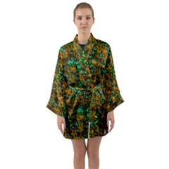 Love Forest Filled With Respect And The Flower Power Of Colors Long Sleeve Satin Kimono by pepitasart