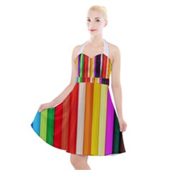Ultimate Vibrant Halter Party Swing Dress  by hullstuff
