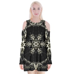 Bnw Mandala Velvet Long Sleeve Shoulder Cutout Dress by MRNStudios