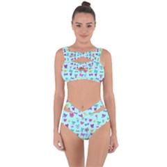 Bows On Blue Bandaged Up Bikini Set  by Daria3107