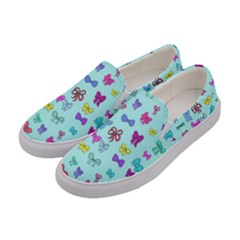 Bows On Blue Women s Canvas Slip Ons by Daria3107
