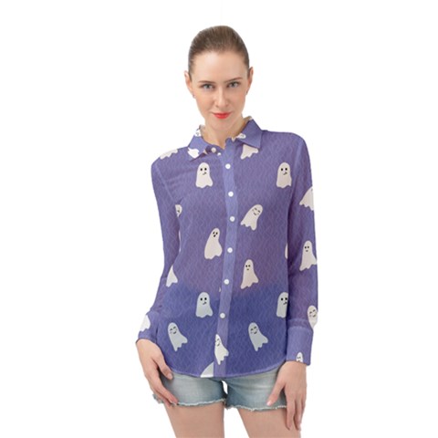 Ghost  Long Sleeve Chiffon Shirt by SychEva