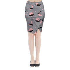 Bat Midi Wrap Pencil Skirt