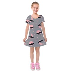 Bat Kids  Short Sleeve Velvet Dress