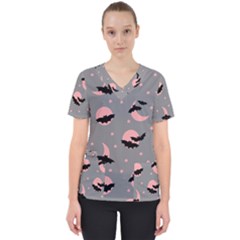 Bat Women s V-Neck Scrub Top