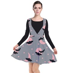 Bat Plunge Pinafore Dress