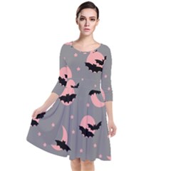 Bat Quarter Sleeve Waist Band Dress