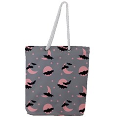 Bat Full Print Rope Handle Tote (Large)