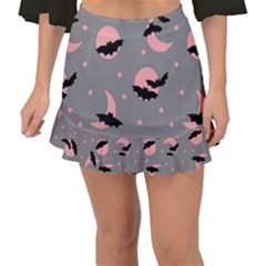 Bat Fishtail Mini Chiffon Skirt