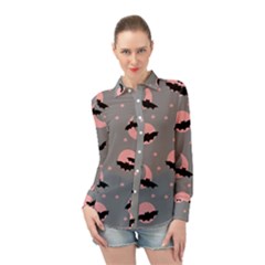 Bat Long Sleeve Chiffon Shirt