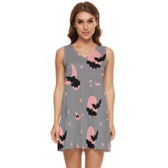 Bat Tiered Sleeveless Mini Dress