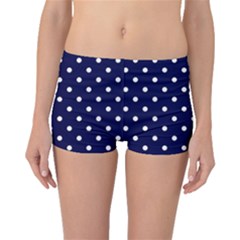 1950 Navy Blue White Dots Boyleg Bikini Bottoms by SomethingForEveryone
