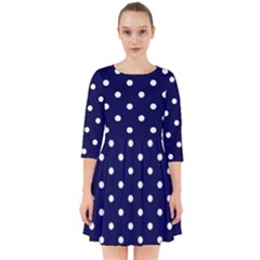 1950 Navy Blue White Dots Smock Dress by SomethingForEveryone