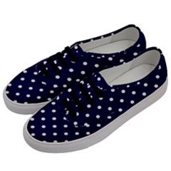 1950 Navy Blue White Dots Men s Classic Low Top Sneakers by SomethingForEveryone