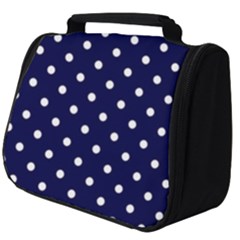 1950 Navy Blue White Dots Full Print Travel Pouch (Big)