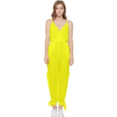 Yellow Sleeveless Tie Ankle Jumpsuit by SomethingForEveryone