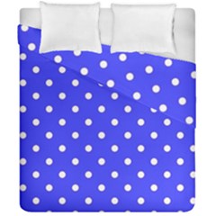 1950 Purple Blue White Dots Duvet Cover Double Side (california King Size) by SomethingForEveryone