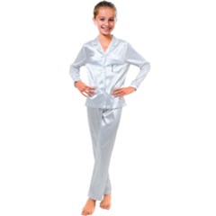 White Kid s Satin Long Sleeve Pajamas Set by SomethingForEveryone