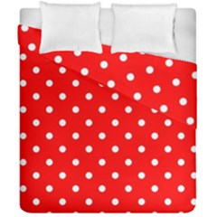 1950 Red White Dots Duvet Cover Double Side (california King Size) by SomethingForEveryone