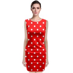 1950 Red White Dots Classic Sleeveless Midi Dress by SomethingForEveryone