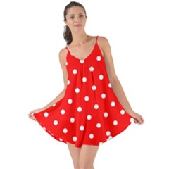 1950 Red White Dots Love The Sun Cover Up by SomethingForEveryone