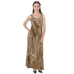 Wheat-field Sleeveless Velour Maxi Dress