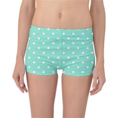 1950 Sea Foam Green White Dots Reversible Boyleg Bikini Bottoms by SomethingForEveryone