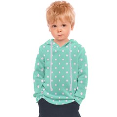 1950 Sea Foam Green White Dots Kids  Overhead Hoodie by SomethingForEveryone